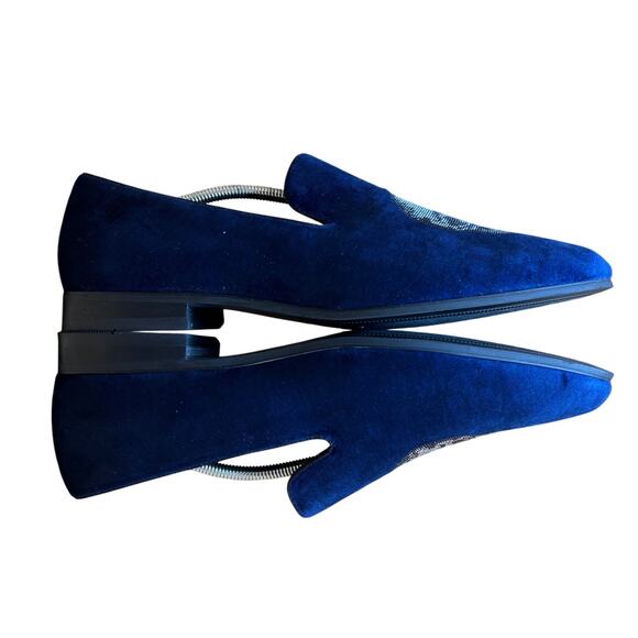 Inc Nova Sequin Skull Graphic Blue Velvet Loafer Mens 13M Slipper Shoes main image 8
